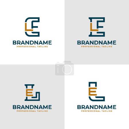 Lettres élégantes EL et LE Monogram Logo, adapté pour les affaires avec EL ou LE initiales