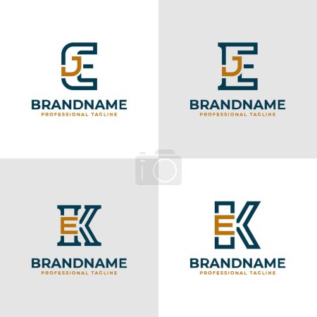 Logotipo elegante del monograma de las letras EJ y JE, conveniente para el negocio con las iniciales de EJ o JE
