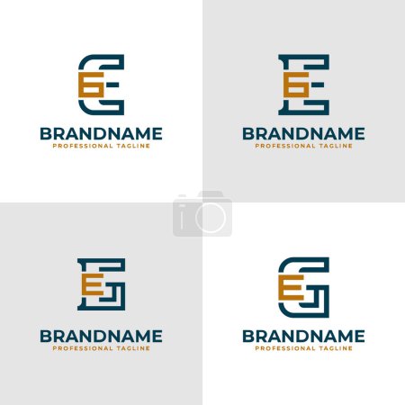 Élégantes lettres EG et GE Monogram Logo, adaptées aux entreprises avec initiales EG ou GE