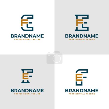 Elegant Letters EF and FE Monogram Logo, suitable for business with EF or FE initials