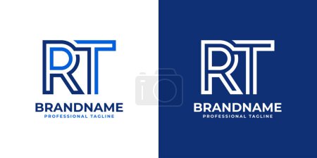 Letters RT Line Monogram Logo, suitable for business with RT or TR initials