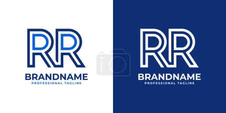 Letters RR Line Monogram Logo, suitable for business with RR initials