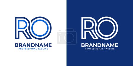 Illustration for Letters RO Line Monogram Logo, suitable for business with RO or OR initials - Royalty Free Image