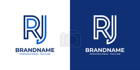 Logotipo de monograma de línea de letras RJ, adecuado para negocios con iniciales RJ o JR