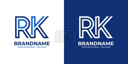 Illustration for Letters RK Line Monogram Logo, suitable for business with RK or KR initials - Royalty Free Image