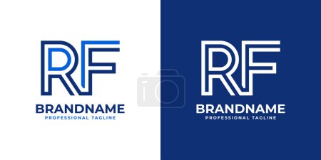 Logotipo del monograma de la línea de las letras RF, conveniente para el negocio con las iniciales de RF o de FR