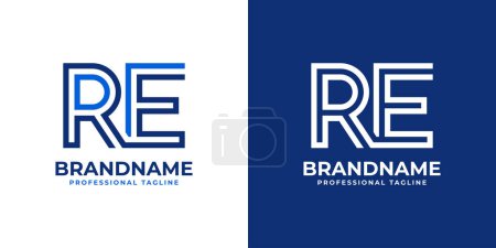 Buchstaben RE Line Monogramm Logo, geeignet für Geschäfte mit RE oder ER Initialen