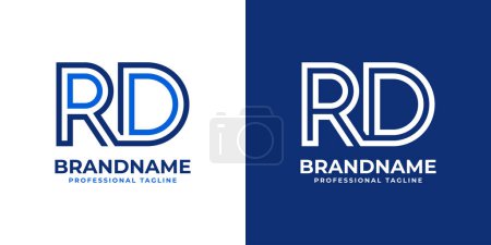 Lettres Logo Monogramme RD Line, adapté aux entreprises avec initiales RD ou DR