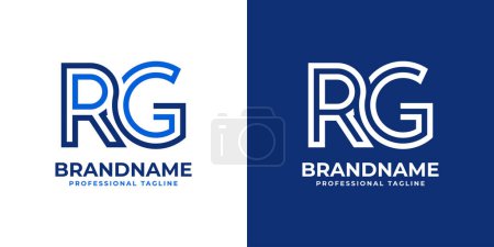 Lettres Logo RG Line Monogram, adapté aux entreprises avec initiales RG ou GR