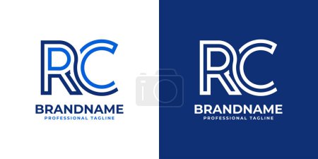 Lettres Logo monogramme RC Line, adapté aux entreprises avec initiales RC ou CR