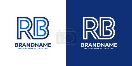 Lettres Logo RB Line Monogram, adapté aux entreprises avec initiales RB ou BR