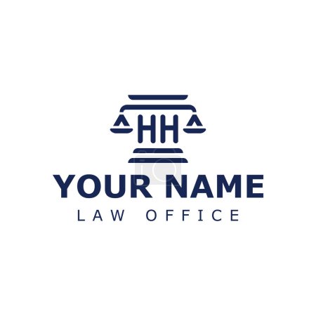 Letters HH Legal Logo, suitable for lawyer, legal, or justice with HH initials