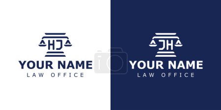 Letter HJ and JH Legal Logo, suitable for lawyer, legal, or justice with HJ or JH initials