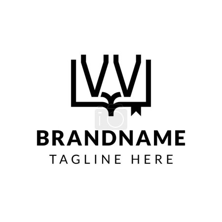 Letras VV Book Logo, adecuado para negocios relacionados con el libro con iniciales VV