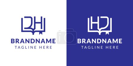 Buchstaben JH und HJ Book Logo, geeignet für Geschäfte im Zusammenhang mit Buch mit JH oder HJ Initialen