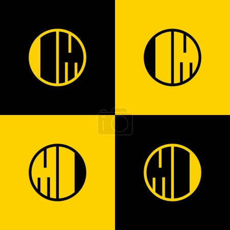 Einfaches IM- und MI-Letters Circle Logo Set, geeignet für Geschäfte mit IM- und MI-Initialen