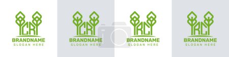 Buchstaben CR und RC Greenhouse Logo, für Unternehmen im Zusammenhang mit Pflanzen mit CR oder RC Initialen