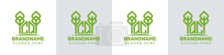 Ilustración de Letras CQ y QC Greenhouse Logo, para empresas relacionadas con plantas con iniciales CQ o QC - Imagen libre de derechos