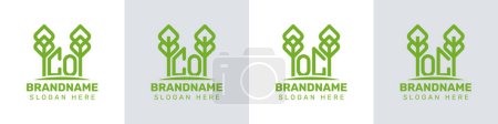 Cartas CO y OC Greenhouse Logo, para empresas relacionadas con plantas con iniciales CO u OC