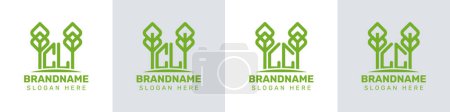 Letras CL y LC Greenhouse Logo, para negocios relacionados con plantas con iniciales CL o LC
