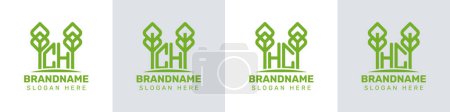 Buchstaben CH und HC Greenhouse Logo, für Unternehmen, die mit Pflanzen mit CH oder HC Initialen in Verbindung stehen