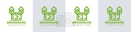 Buchstaben CE und EC Greenhouse Logo, für Unternehmen, die mit Pflanzen mit CE oder EG-Initialen in Verbindung stehen