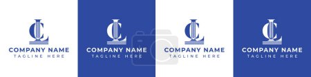 Logotipo del pilar de las letras LC y CL, conveniente para el negocio con LC y CL relacionado con el pilar