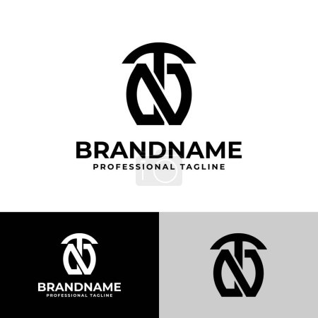 Letters NT or TN Monogram Logo, suitable for business with NT or TN initials