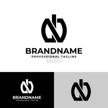 Letras NI o NB, DP Monogram Logo, adecuado para negocios con iniciales NI, IN, NB, BN, DP, PD