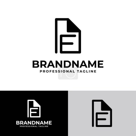 Buchstabe E Document Logo, geeignet für Unternehmen im Zusammenhang mit Dokument oder Papier mit E-Initiale