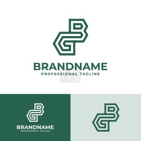 Modern Initials GB Logo, geeignet für Geschäfte mit GB oder BG Initialen