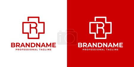 Illustration for Letter R Medical Cross Logo, suitable for business related to Medical Cross or Pharmacy with R initial - Royalty Free Image