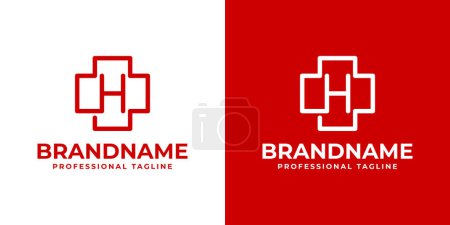 Letter H Medical Cross Logo, suitable for business related to Medical Cross or Pharmacy with H initial