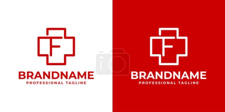 Illustration for Letter F Medical Cross Logo, suitable for business related to Medical Cross or Pharmacy with F initial - Royalty Free Image