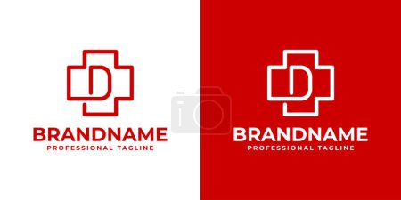 Illustration for Letter D Medical Cross Logo, suitable for business related to Medical Cross or Pharmacy with D initial - Royalty Free Image