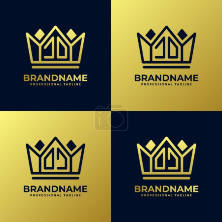 Letters JO y OJ Home King Logo Set, aptos para empresas con iniciales JO o OJ