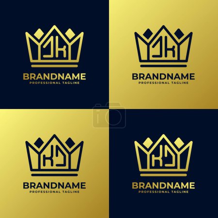 Cartas JK y KJ Home King Logo Set, suitbale para negocios con iniciales JK o KJ