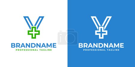 Illustration for Letter Y Medical Cross Modern Logo, suitable for business related to Medical Cross or Pharmacy with Y initial - Royalty Free Image