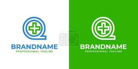 Illustration for Letter Q Medical Cross Modern Logo, suitable for business related to Medical Cross or Pharmacy with Q initial - Royalty Free Image