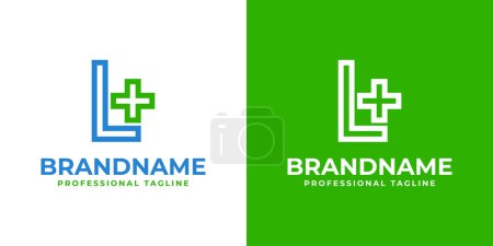 Illustration for Letter L Medical Cross Modern Logo, suitable for business related to Medical Cross or Pharmacy with L initial - Royalty Free Image
