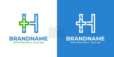 Illustration for Letter H Medical Cross Modern Logo, suitable for business related to Medical Cross or Pharmacy with H initial - Royalty Free Image
