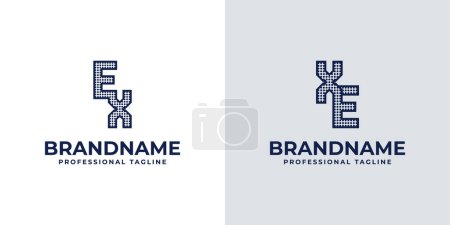 Letters EX and XE Dot Monogram Logo, Suitable for business with EX or XE initials
