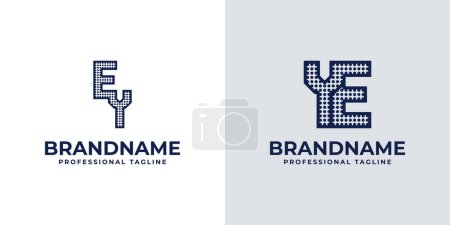 Buchstaben EY und YE Dot Monogram Logo, geeignet für Geschäfte mit EY- oder YE-Initialen