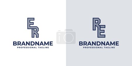 Buchstaben ER und RE Dot Monogram Logo, Geeignet für Geschäfte mit ER oder RE Initialen