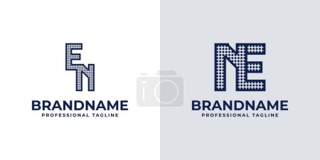 Lettres EN et NE Dot Monogram Logo, Convient aux entreprises ayant des initiales EN ou NE