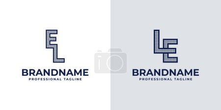 Buchstaben EL und LE Dot Monogram Logo, Geeignet für Geschäfte mit EL oder LE Initialen