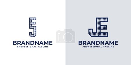 Letters EJ and JE Dot Monogram Logo, Suitable for business with EJ or JE initials