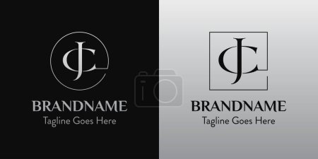 Buchstaben CJ In Circle und Square Logo Set, für Geschäfte mit CJ oder JC Initialen