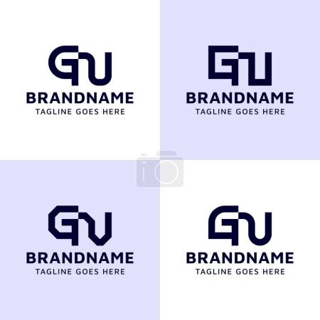 Letters GN Monogram Logo Set, suitable for any business with NG or GN initials.