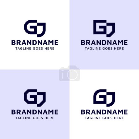 Letters GJ Monogram Logo Set, suitable for any business with JG or GJ initials.